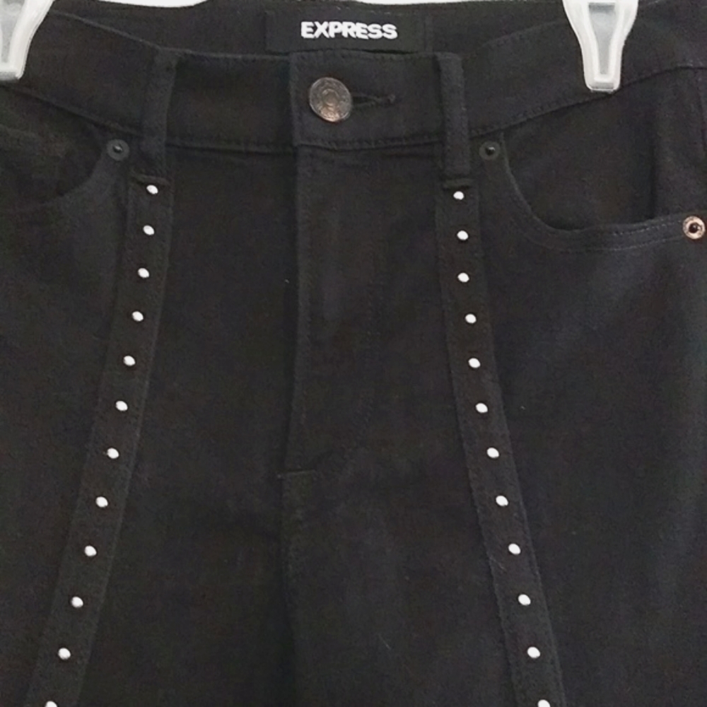 Express skinny jeans with rivets black size 4 - Picture 2 of 5